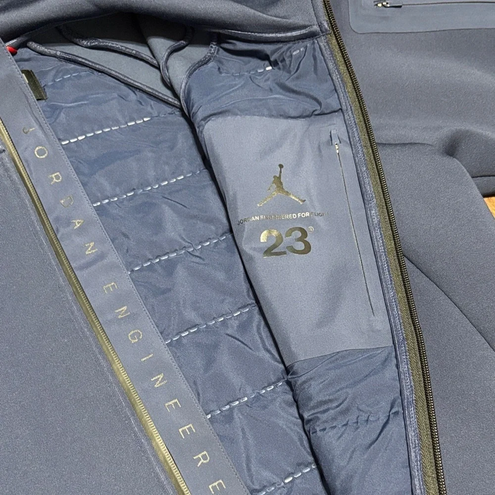 Jordan Engineered For Flight Full-Zip Hoodie Dark Blue Size Large 23 Logo